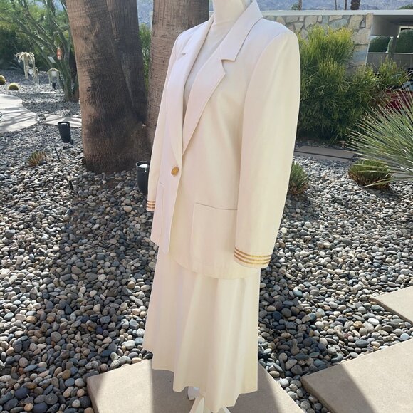 Miss Sophisticates By Pendleton Womens Two Piece Skirt Suit Size 12 White Classi - Picture 10 of 16